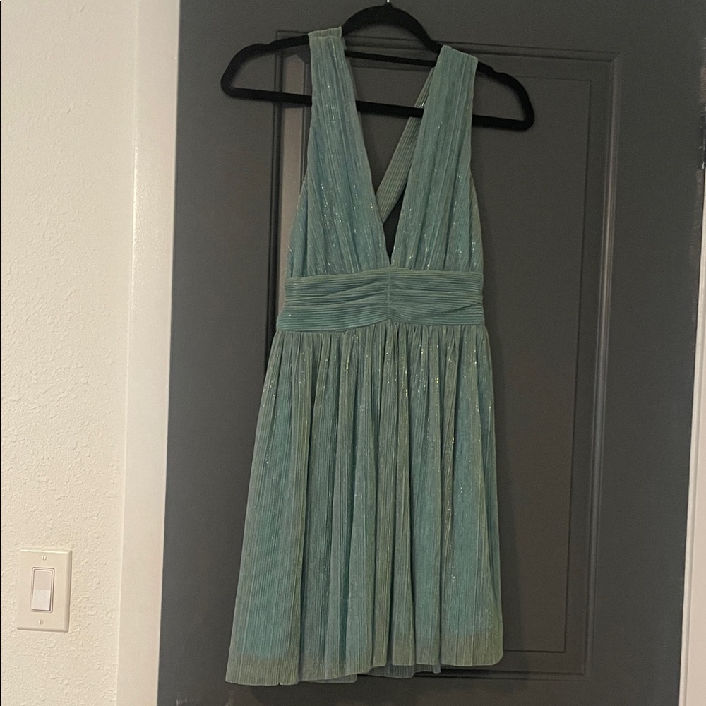 Chic Backless Teal Dress